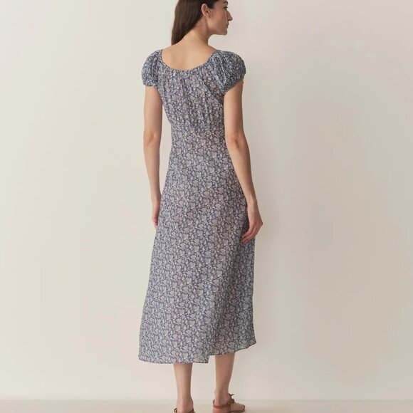 Doen Sofia Dress sz S in BLUE PORCELAIN TEA FLORAL - Picture 3 of 14